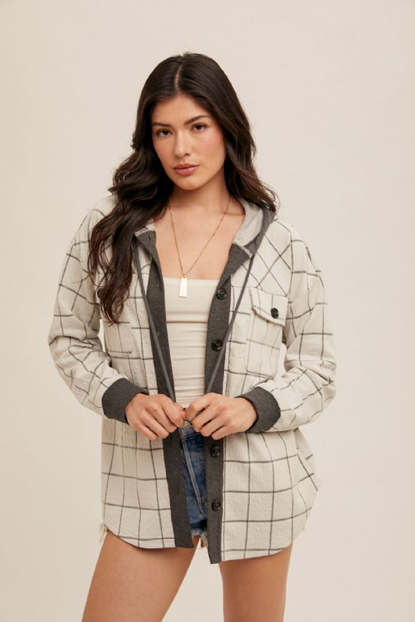 Jacquard Checkered Shacket