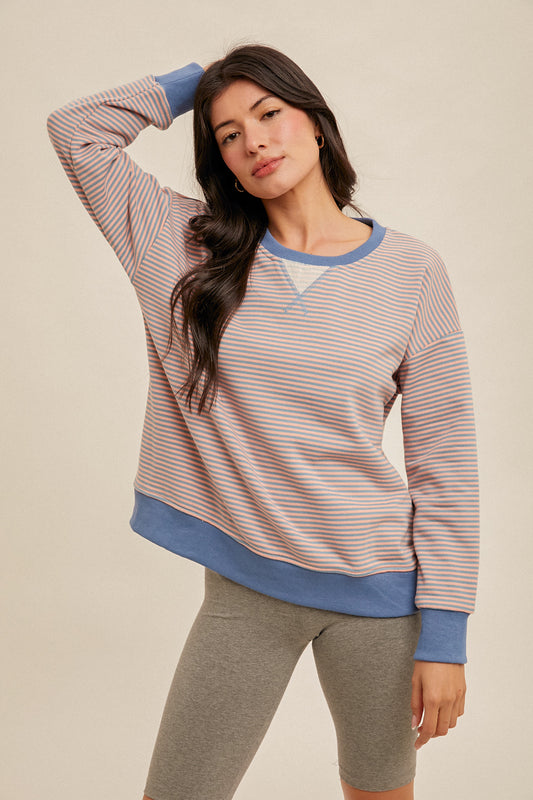 Mini Stripe Oversized Sweatshirt