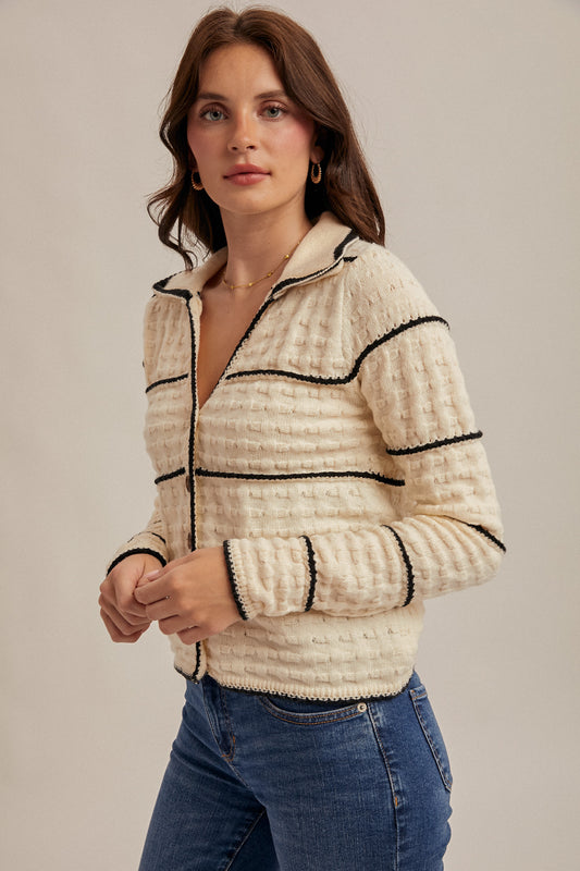 Textured Stripe Cardigan