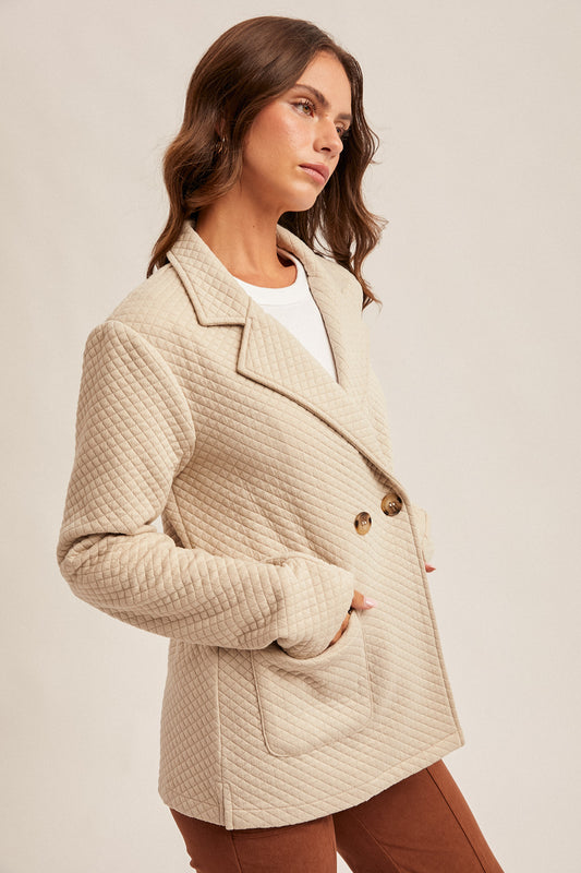 Quilted Double-Breasted Blazer