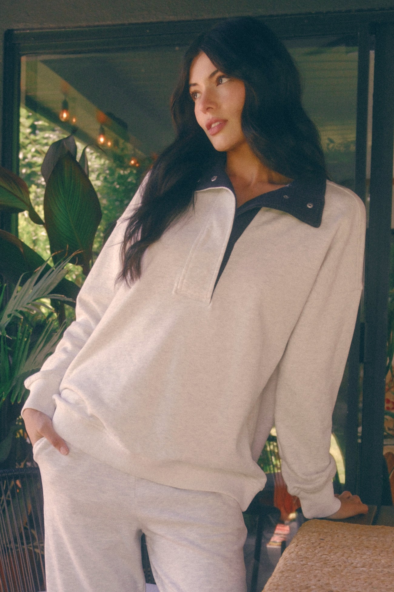 Contrast Snow Wash Sweatshirt