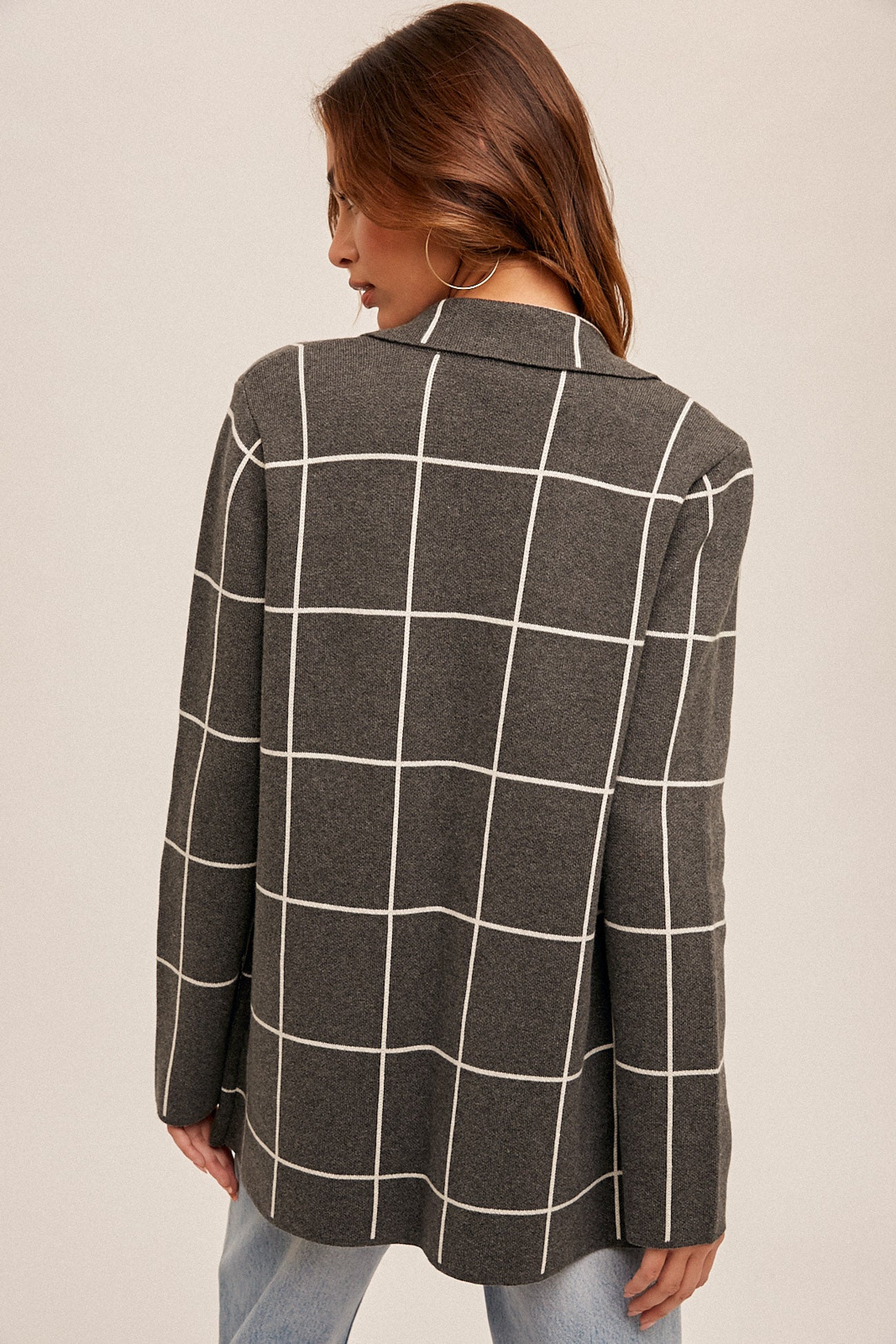 Grid Pattern Cardigan