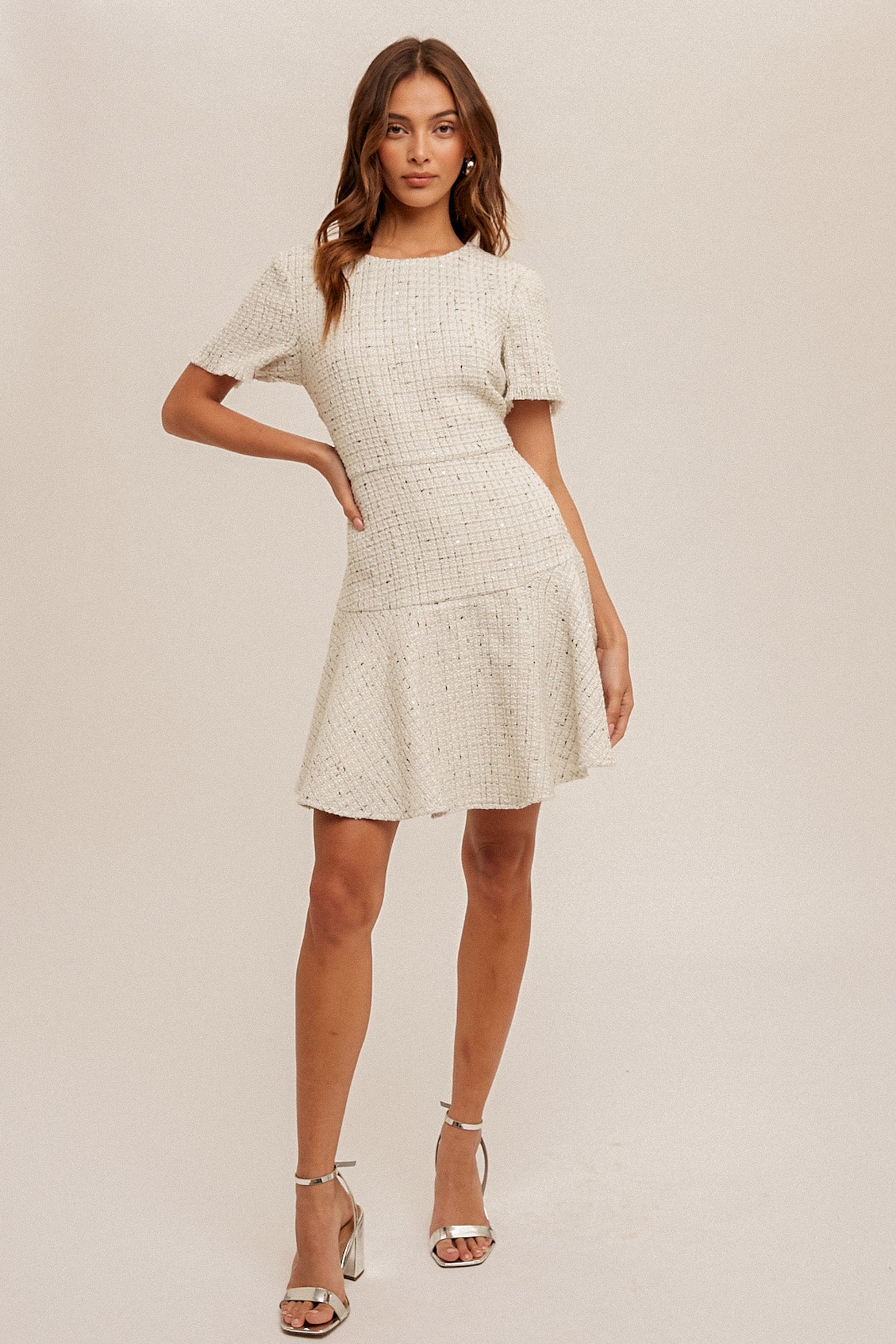 Sequined Tweed Dress