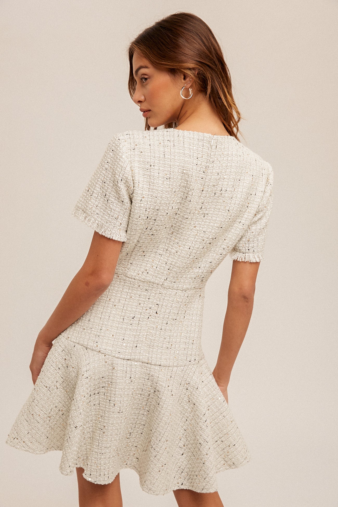 Sequined Tweed Dress