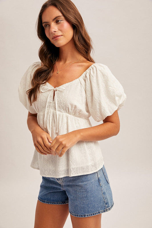 Tie Front Wide Back Top