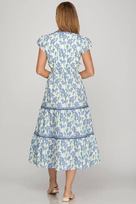 Cap Sleeve Tiered Dress