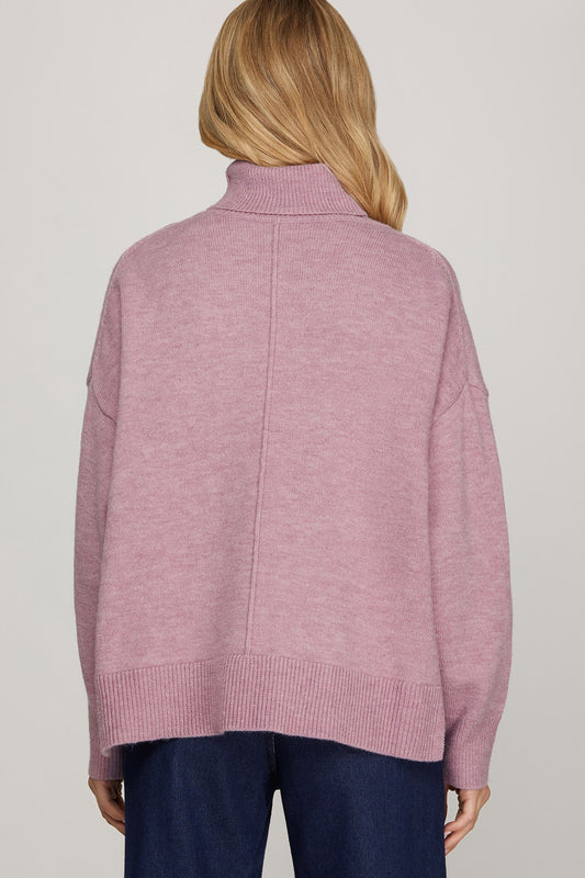 Exposed Stitch Lavender Sweater