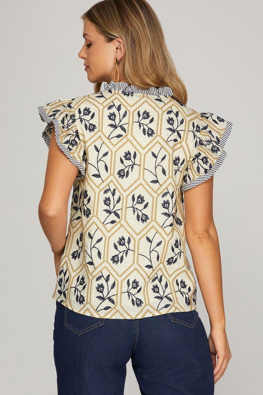 Honeycomb Floral Top