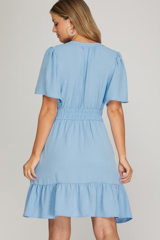 Bell Sleeve Tiered Dress