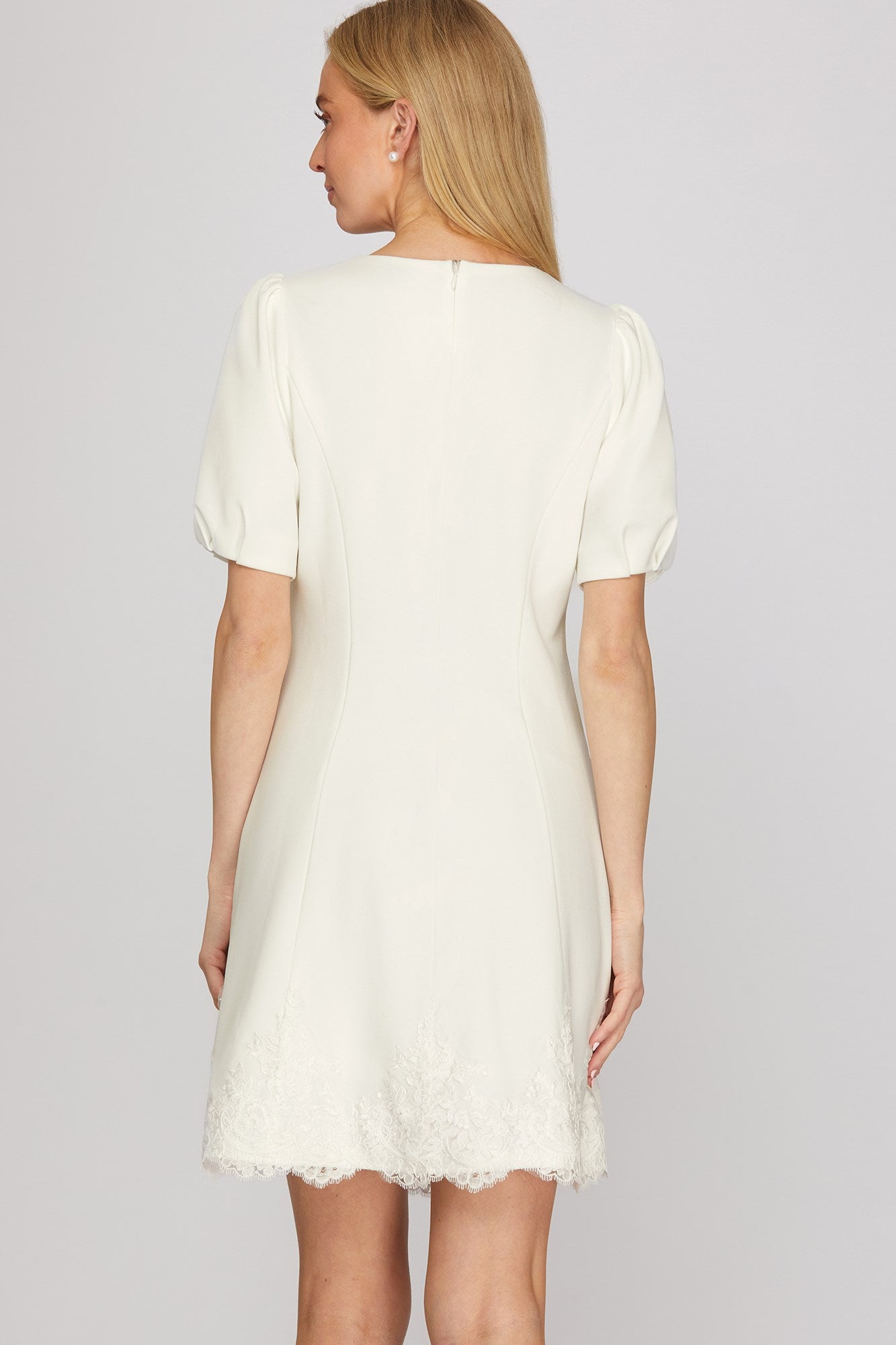 Lace Hem Heavy Knit Dress