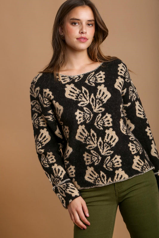 Jacquard Pullover Sweater