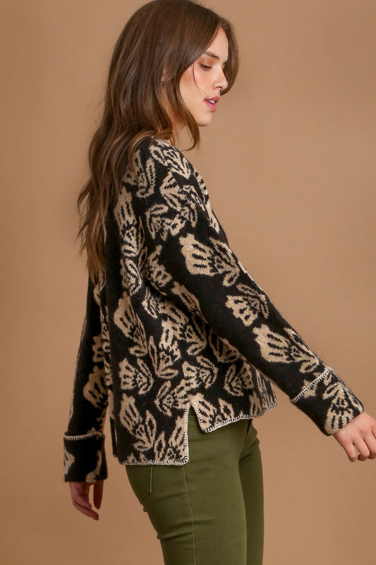 Jacquard Pullover Sweater