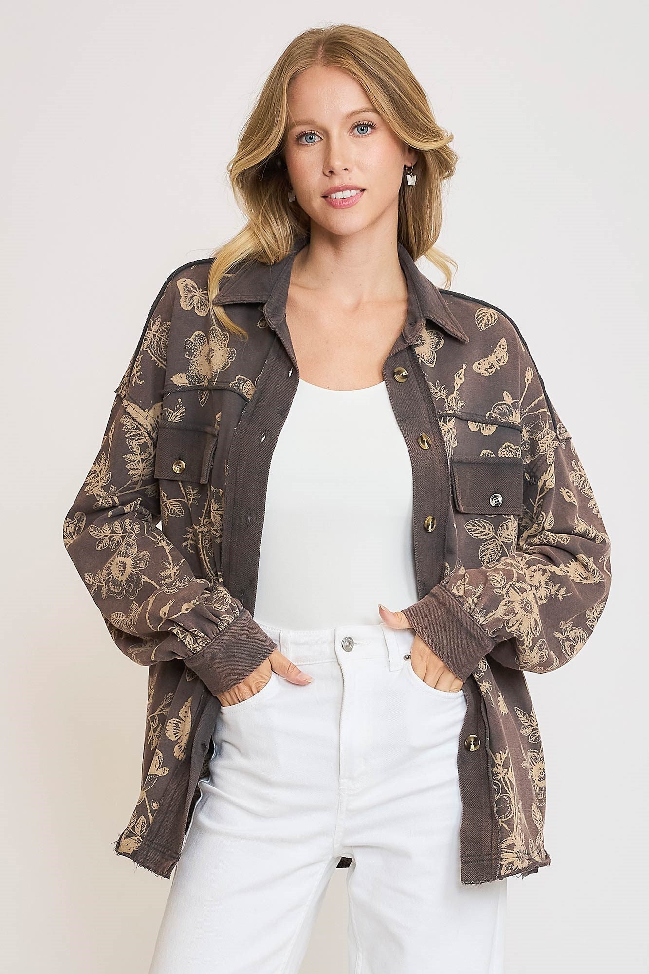 Terry Floral Shacket