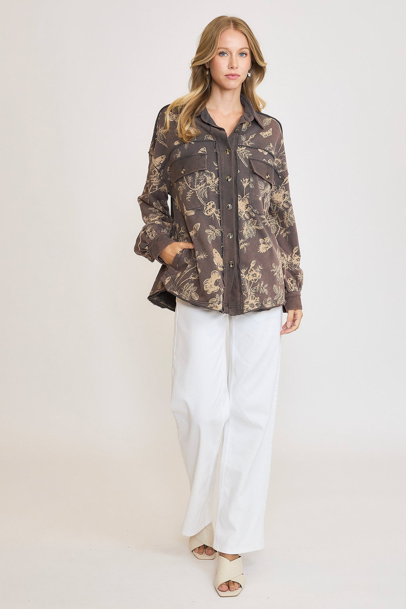 Terry Floral Shacket