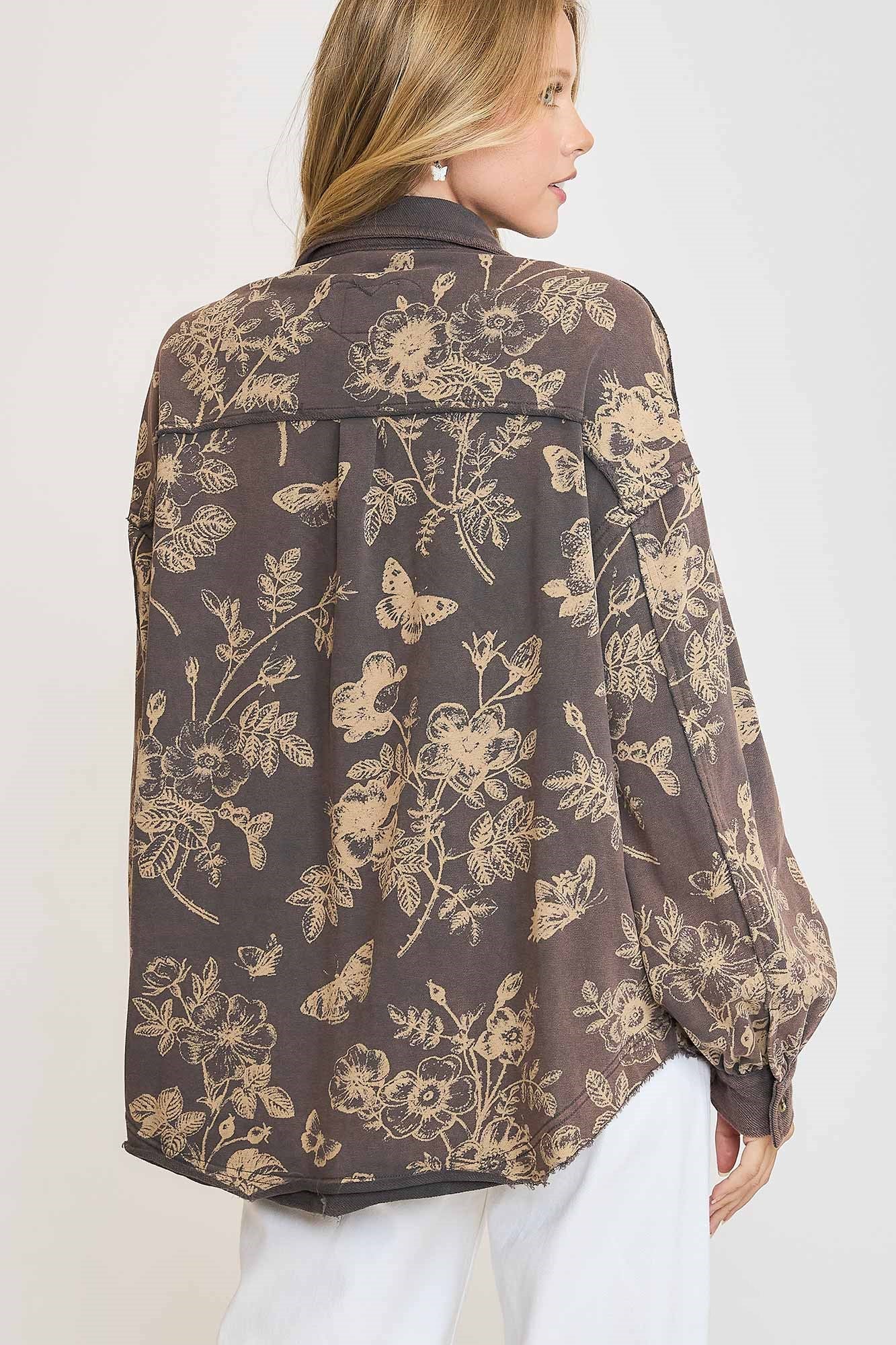 Terry Floral Shacket