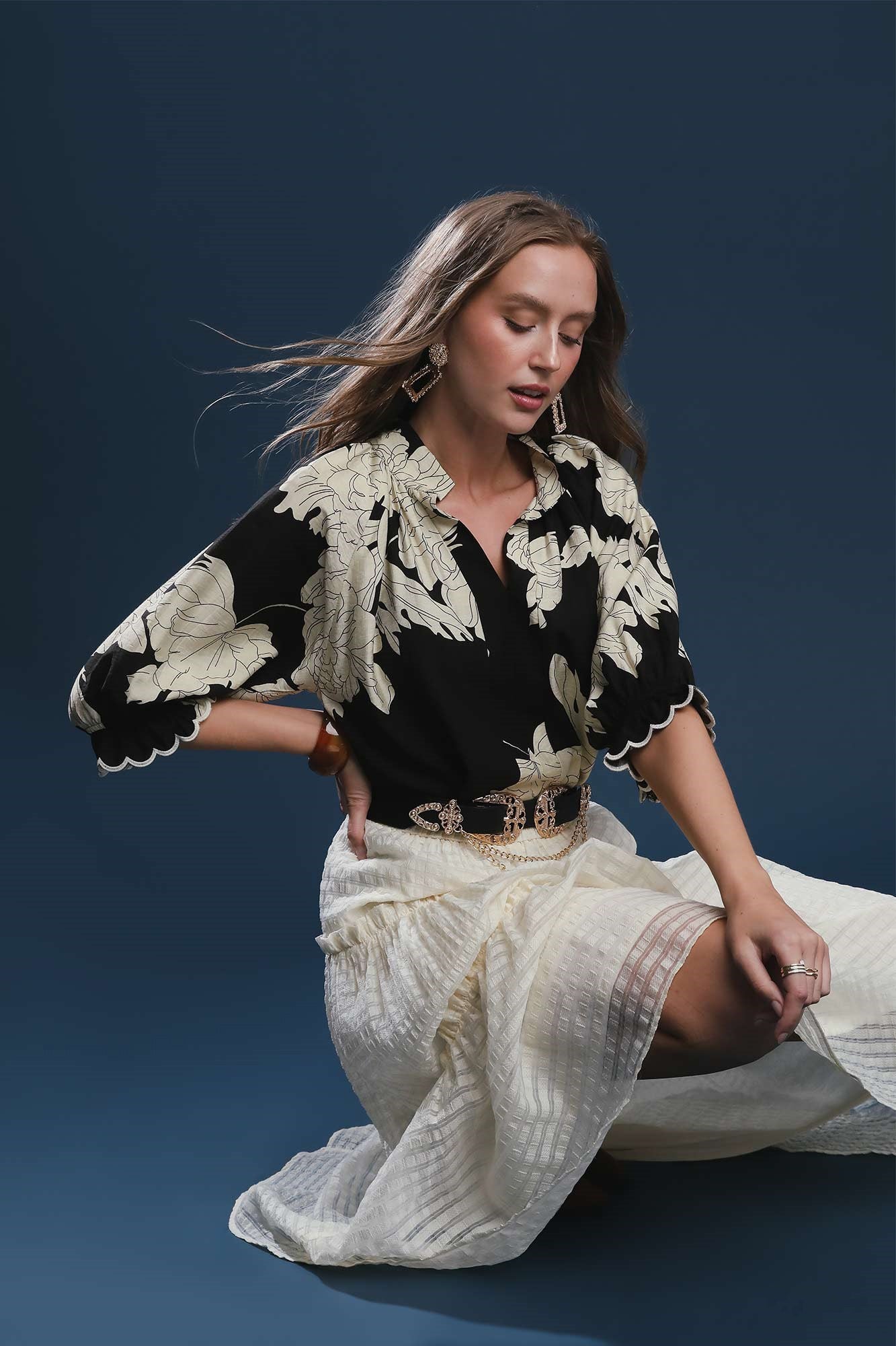 Peony Print Top