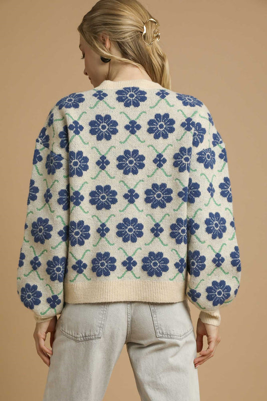 Retro Floral Sweater