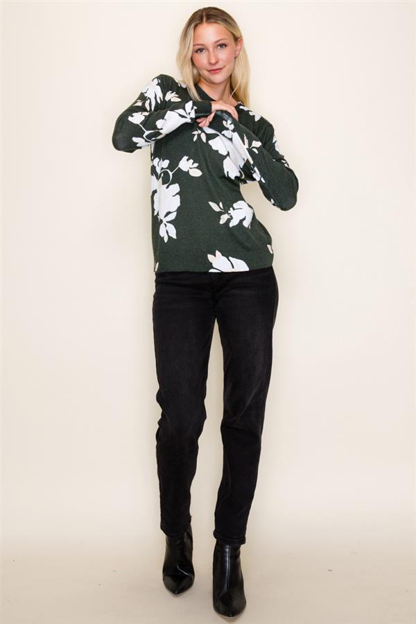 Floral Crew Neck Sweater