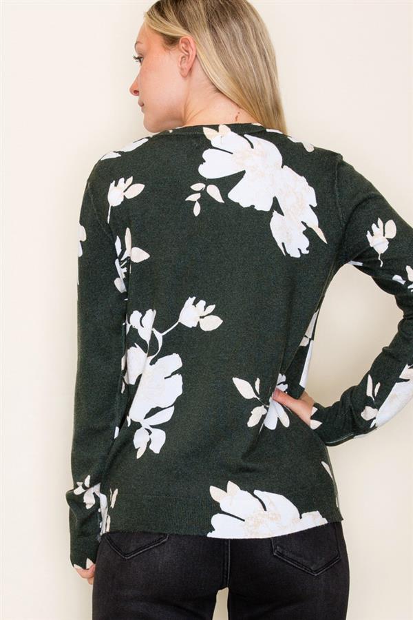 Floral Crew Neck Sweater