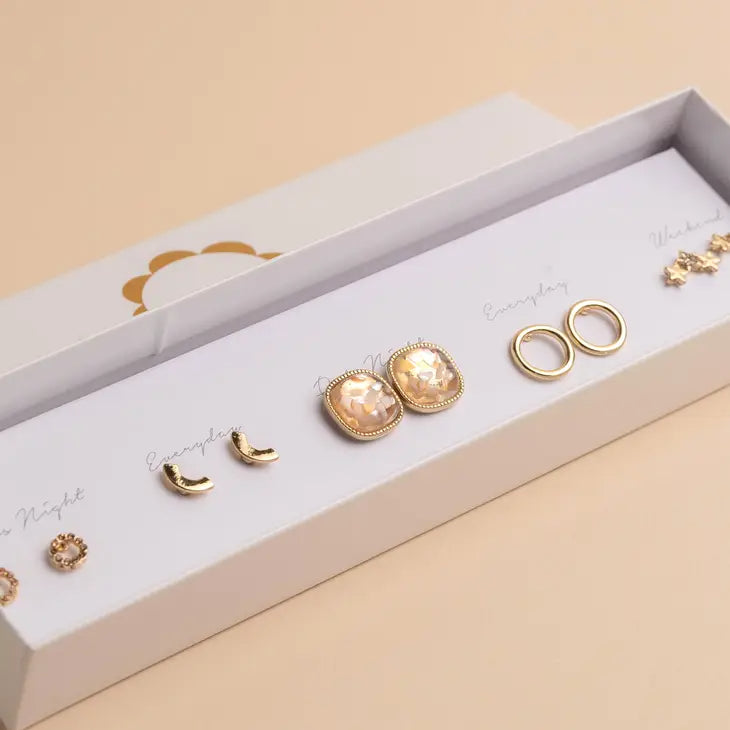 Stars Box Earring Set