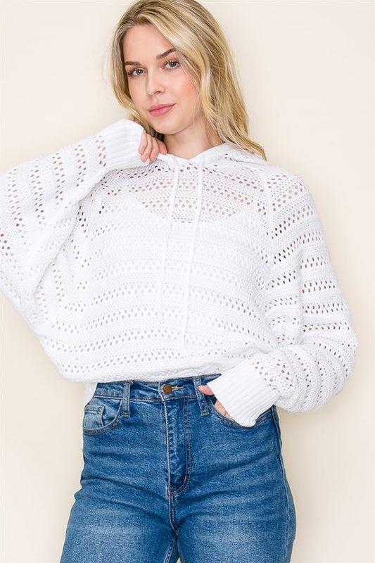 Crochet Dolman Sleeve Hoodie