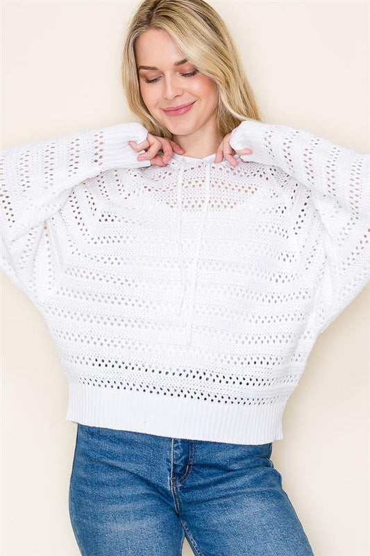 Crochet Dolman Sleeve Hoodie