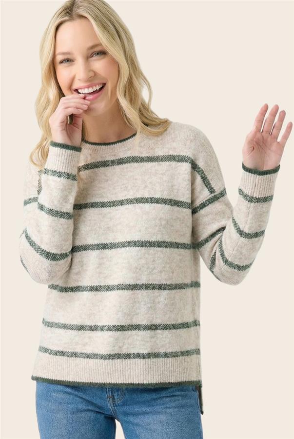 Textured Cozy Striped Sweater