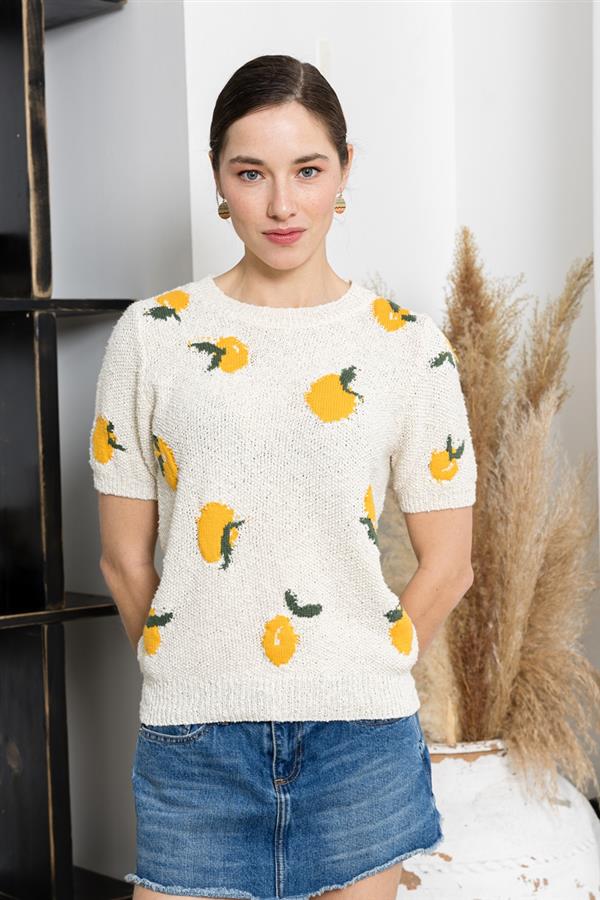 Textured Lemon Sweater