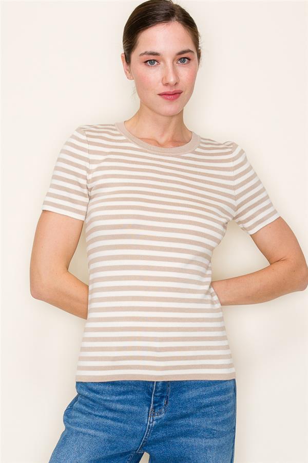 Striped Crew Neck Top