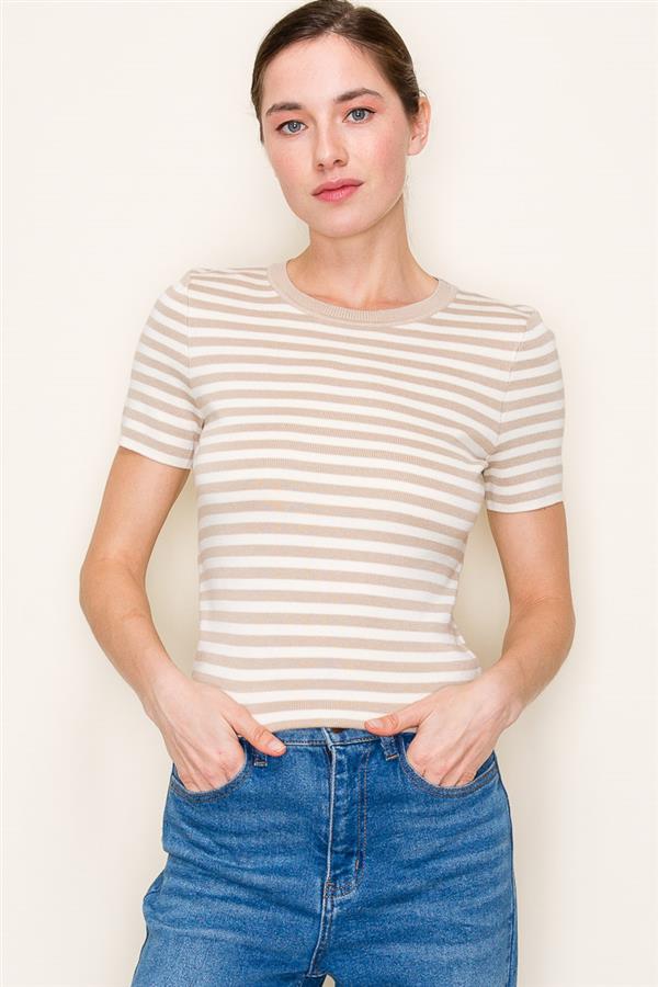 Striped Crew Neck Top