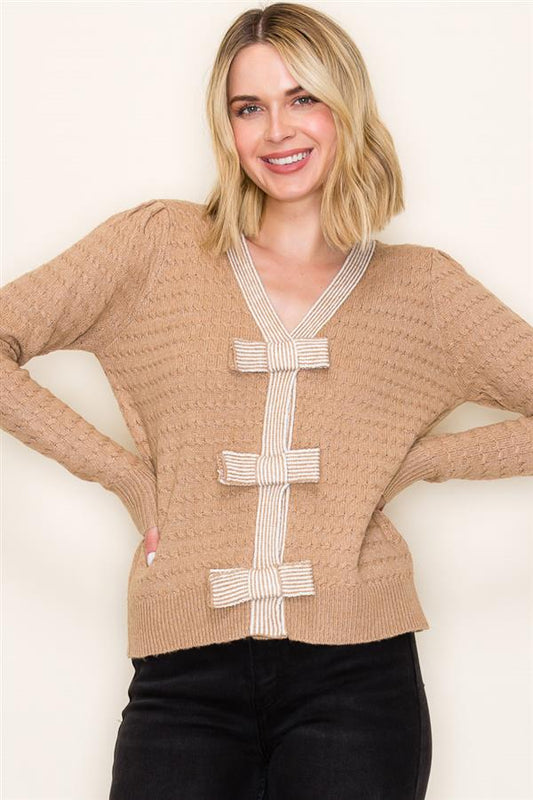 Bow Button Cardigan