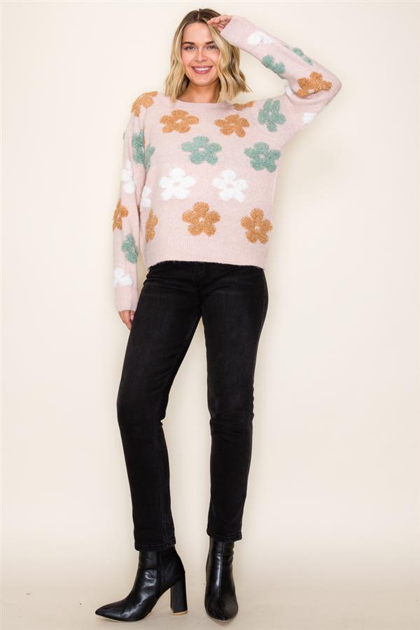 Flower Jacquard Sweater