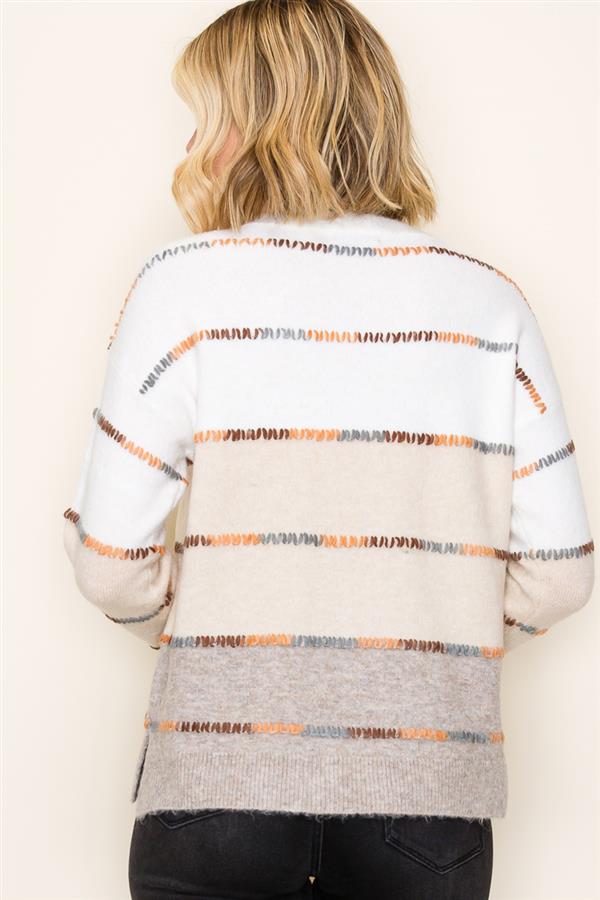 Multicolored Stitched Sweater