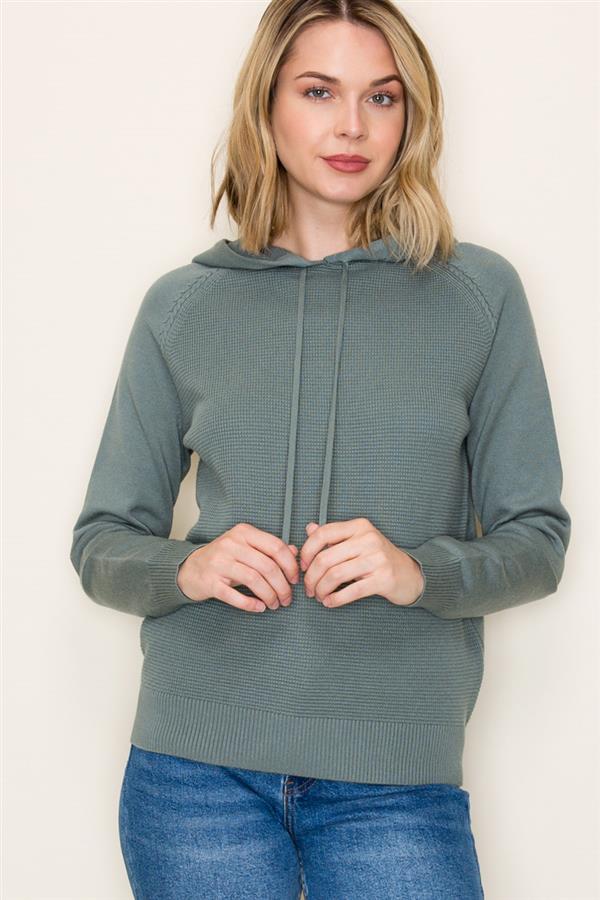 Cozy Waffle Knit Hoodie