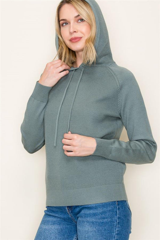 Cozy Waffle Knit Hoodie