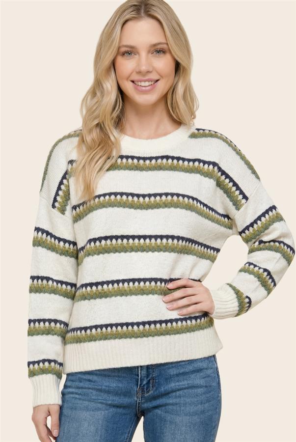 Texture Stripe Sweater