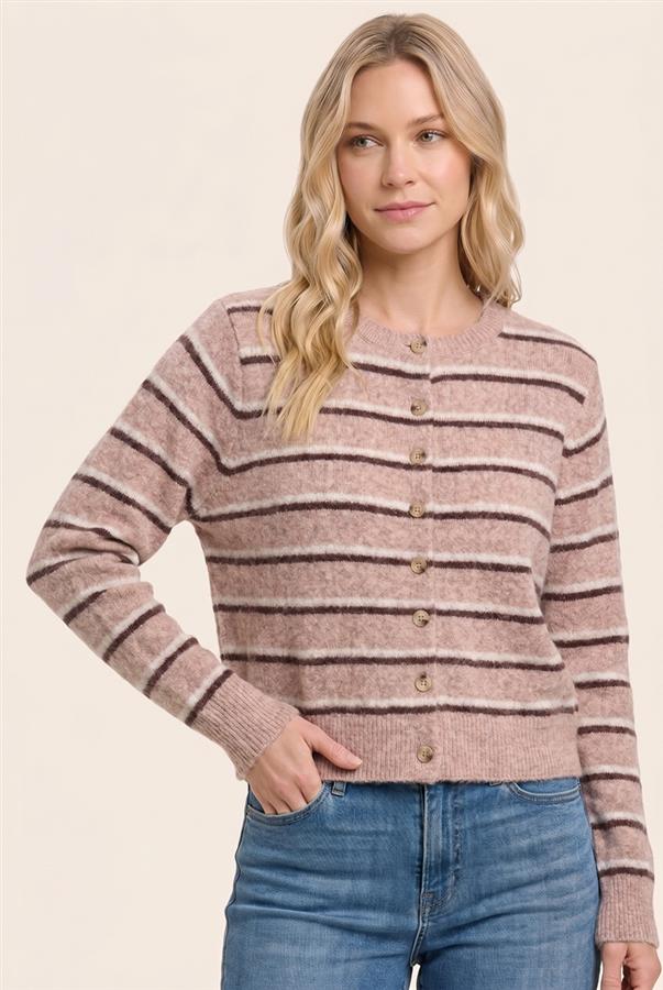 Blush Striped Cardigan