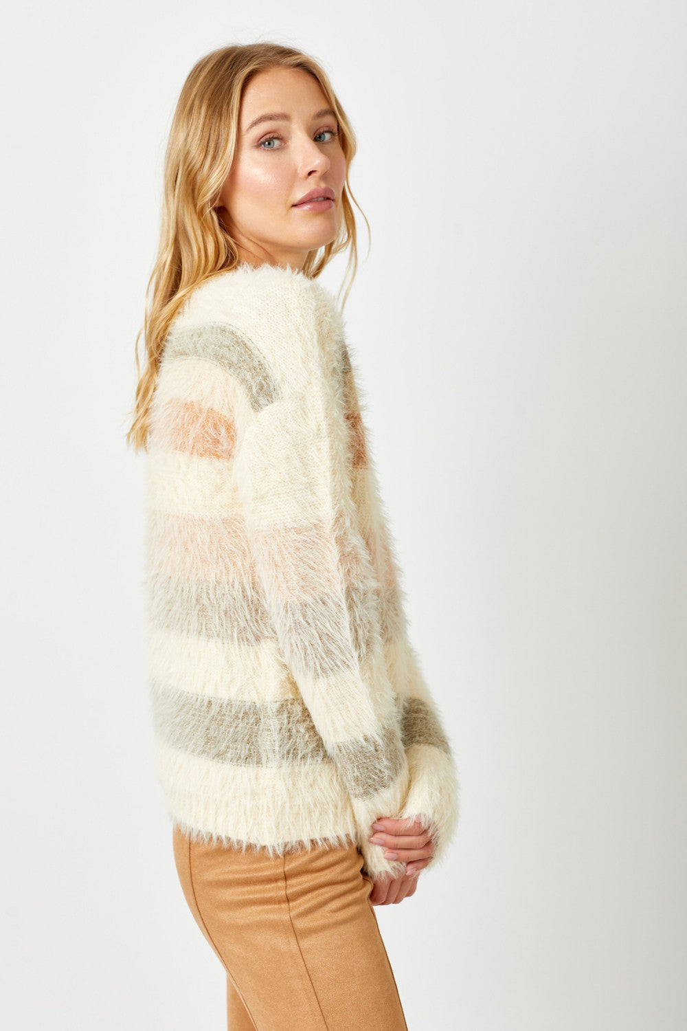 Fuzzy Striped Sweater