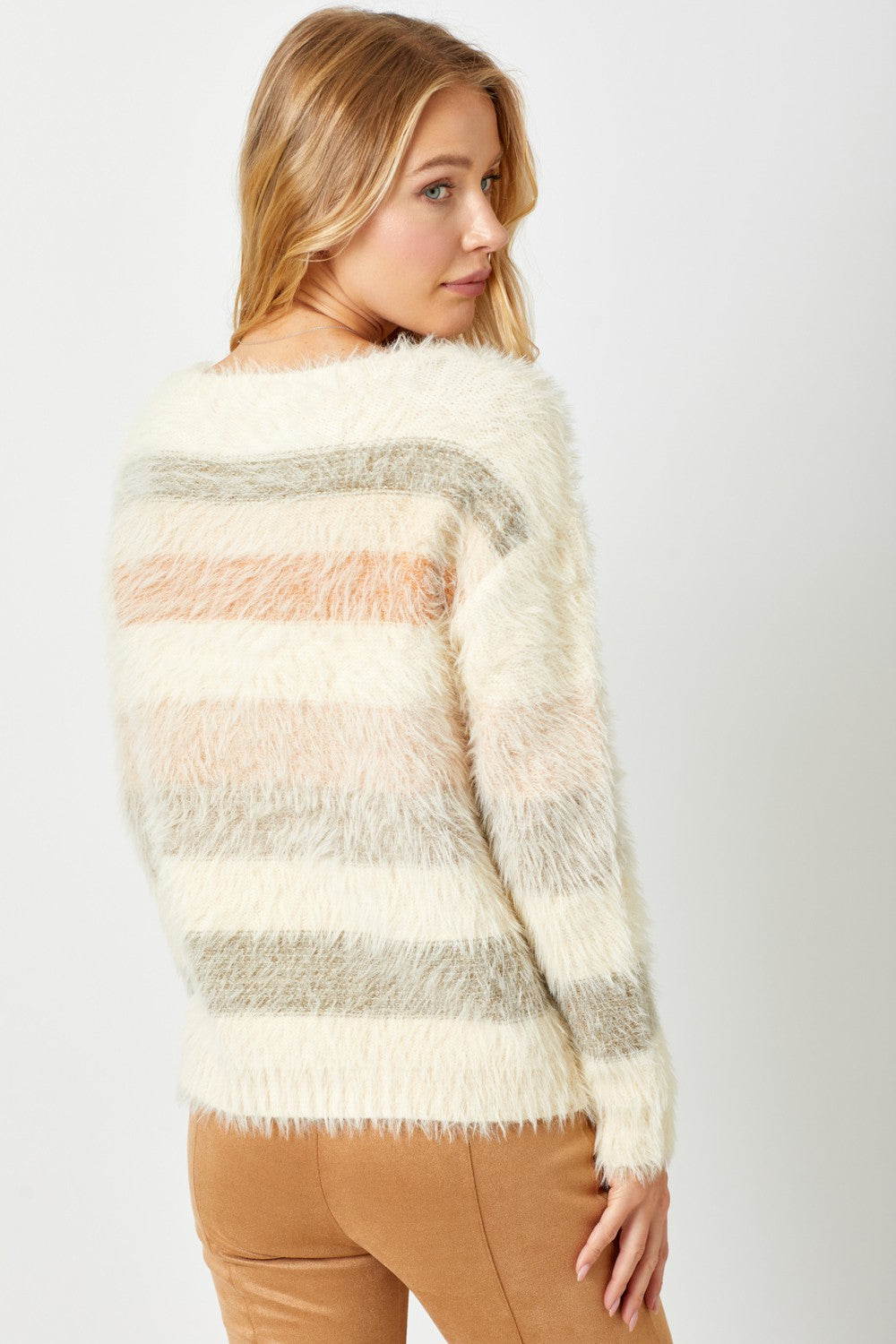 Fuzzy Striped Sweater