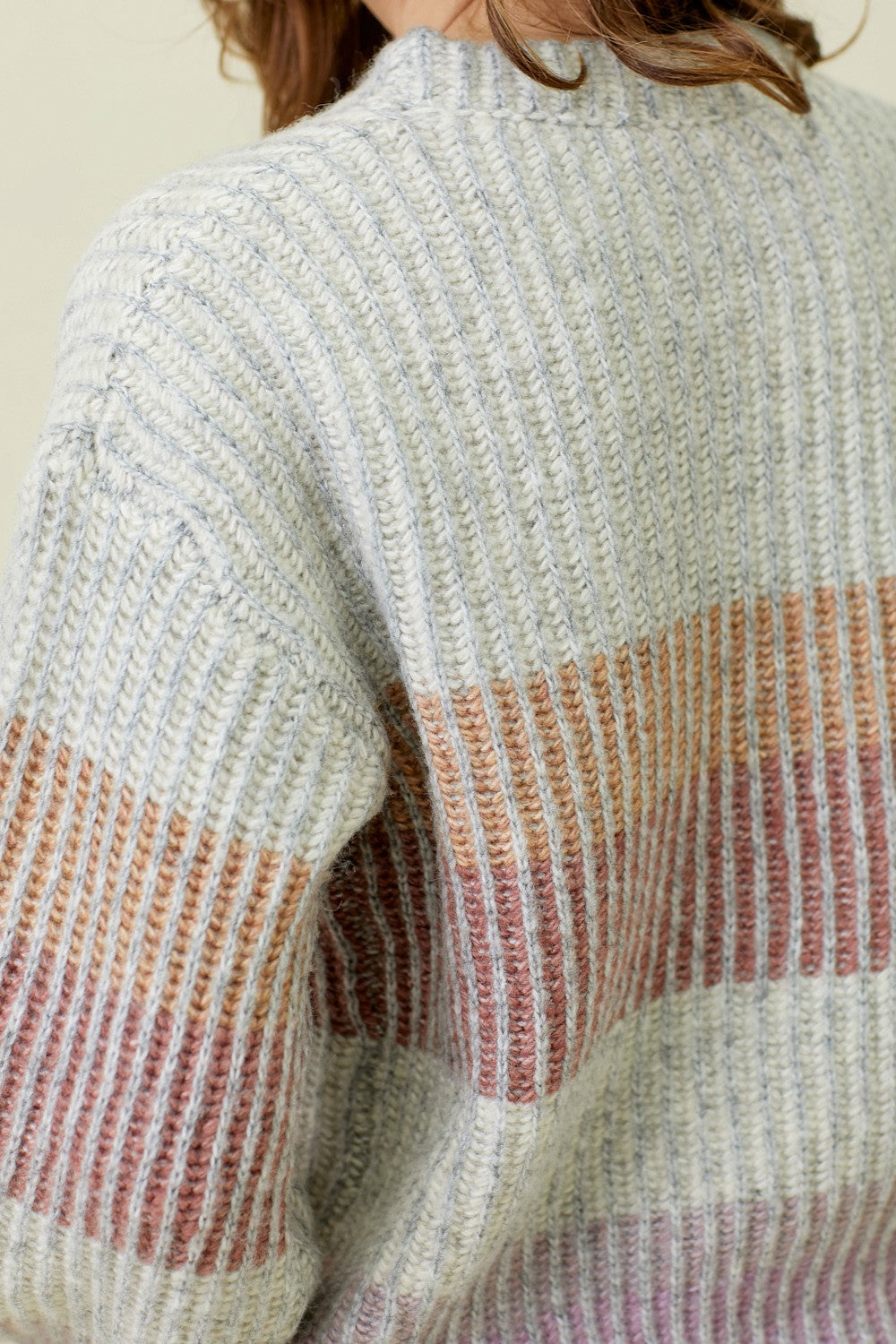 Puff Sleeve Sweater - Gray Mix