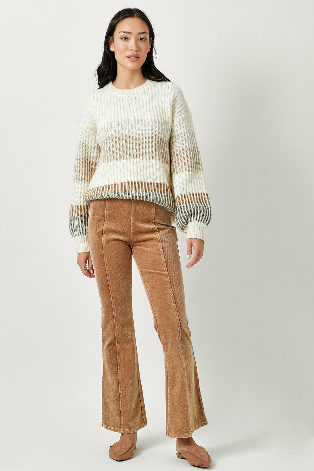 Puff Sleeve Sweater - Ivory Mix