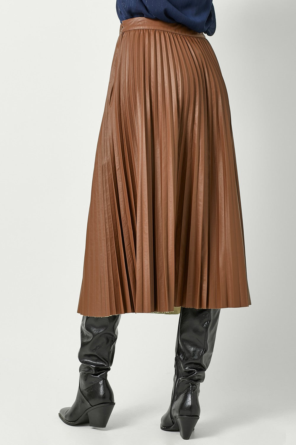 Leather Pleated Skirt