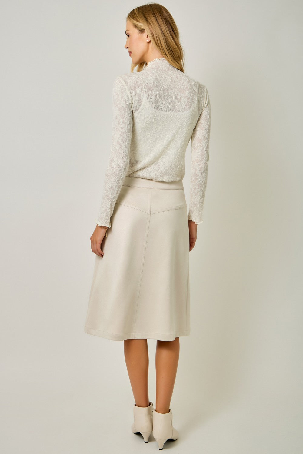 Suede A-Line Skirt