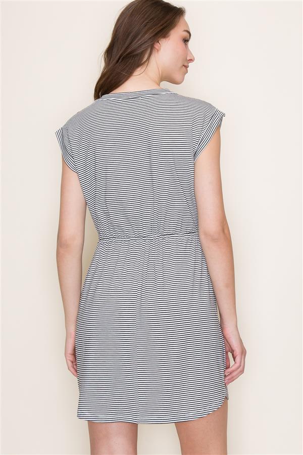 Cap Sleeve Striped Dress