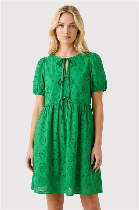 Eyelet Ribbon Tie Dress