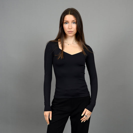 Sanna Sweetheart Top - Black