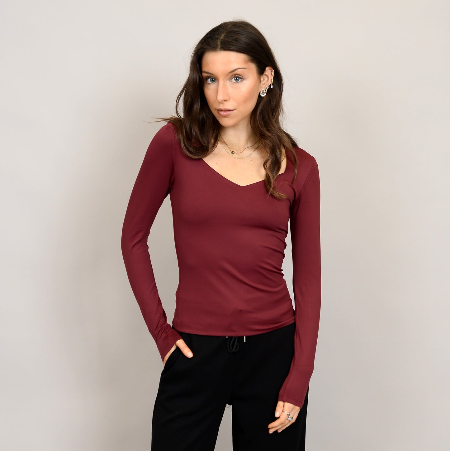Sanna Sweetheart Top - Wine Red