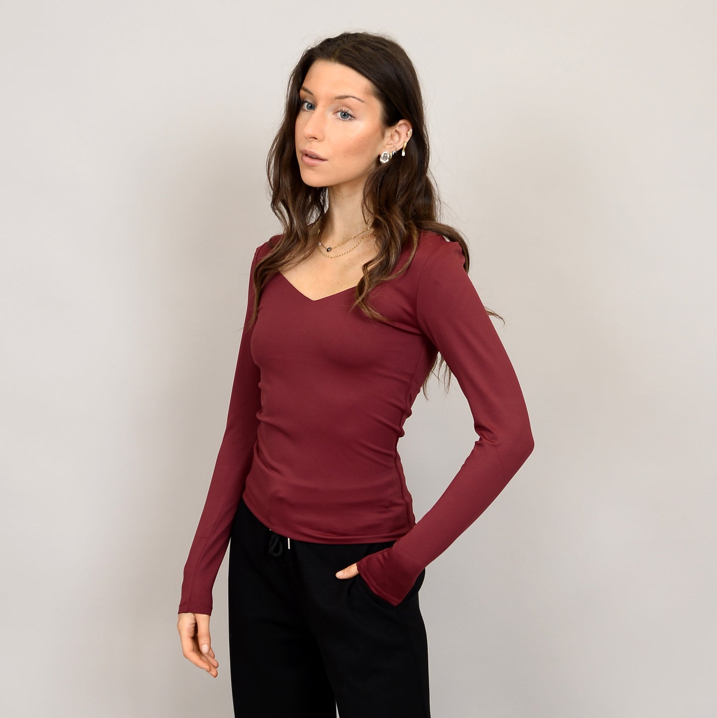 Sanna Sweetheart Top - Wine Red
