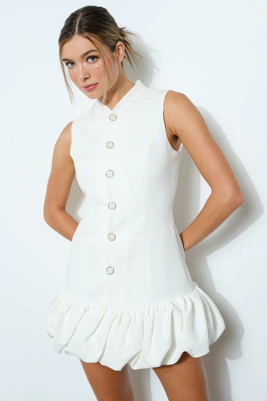 Suit Inspired Bubble Dress