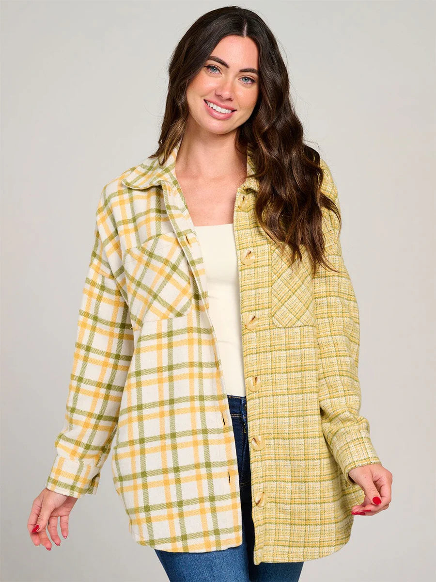 Lime Multi Plaid Shacket
